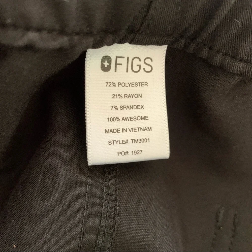 FIGS‎ Cairo Technical Collection Pants Mens Medium Black Straight Leg Drawstring